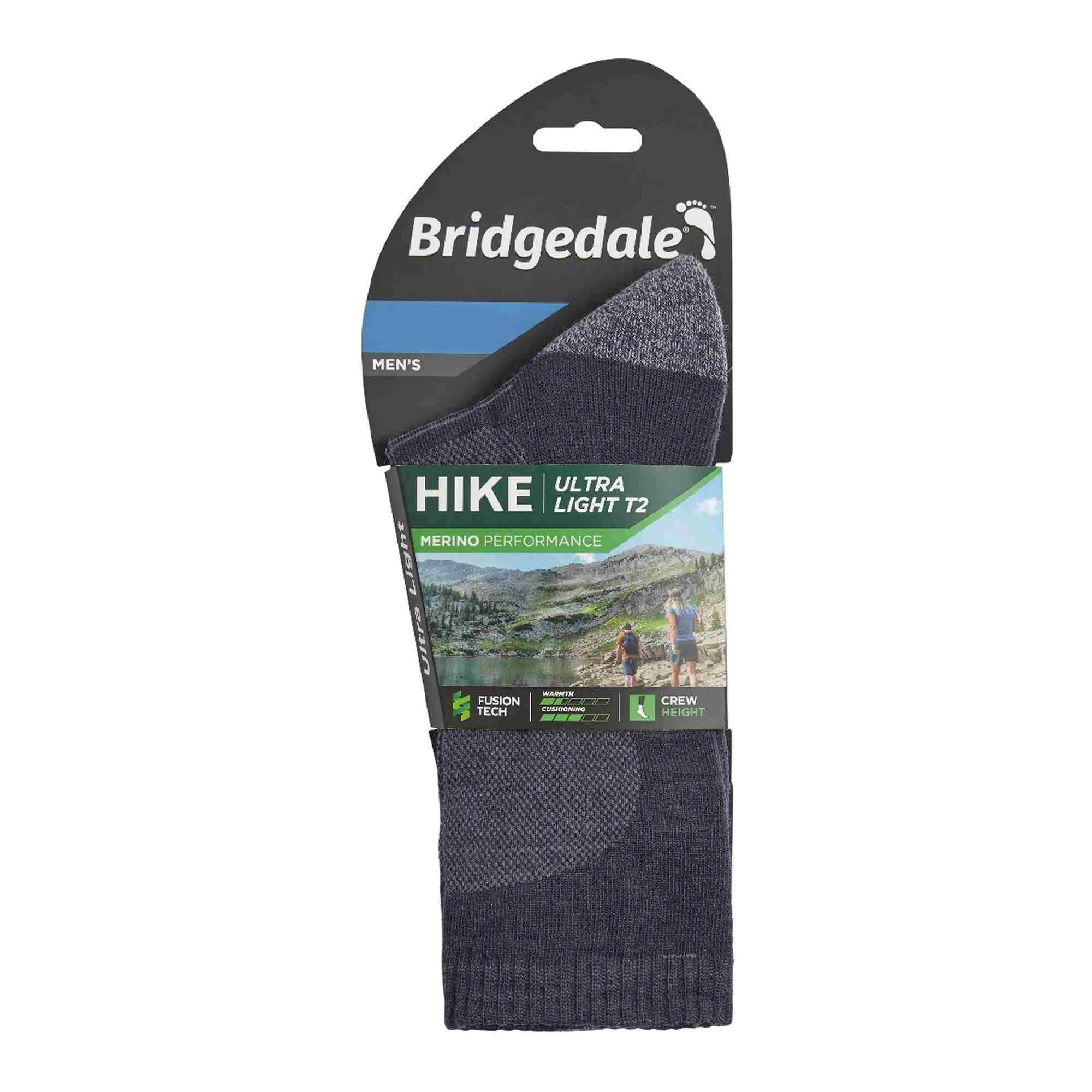 1 Pack Mens Hiking Ultralight T2 Merino Wool Crew Socks