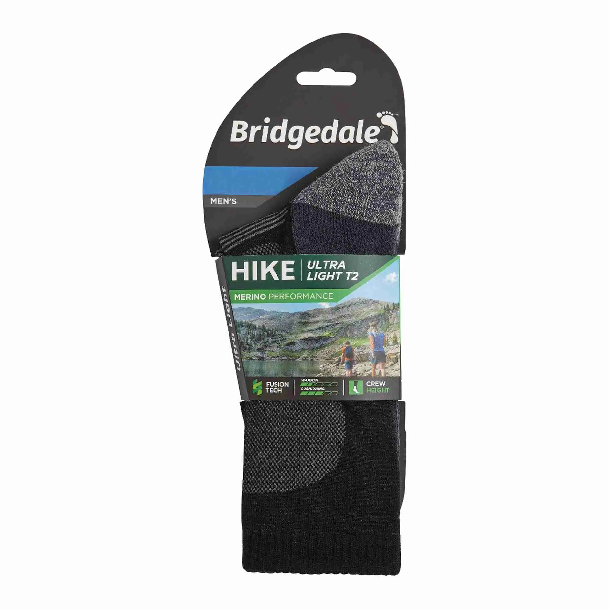 1 Pack Mens Hiking Ultralight T2 Merino Wool Crew Socks