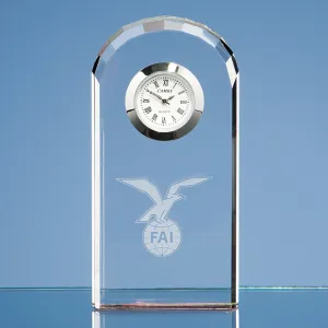 10cm Optical Crystal Bevelled Arch Clock