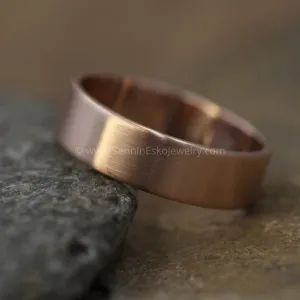 14kt Rose Gold 6x1.2mm Flat Band - Matte Finish