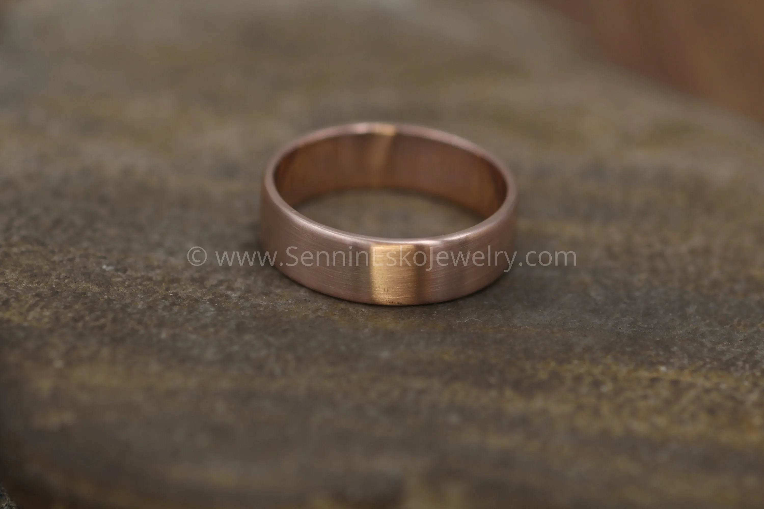 14kt Rose Gold 6x1.2mm Flat Band - Matte Finish