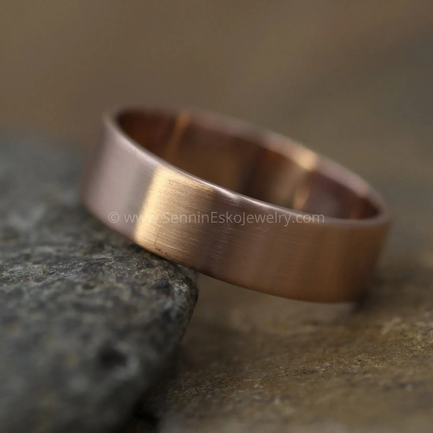 14kt Rose Gold 6x1.2mm Flat Band - Matte Finish