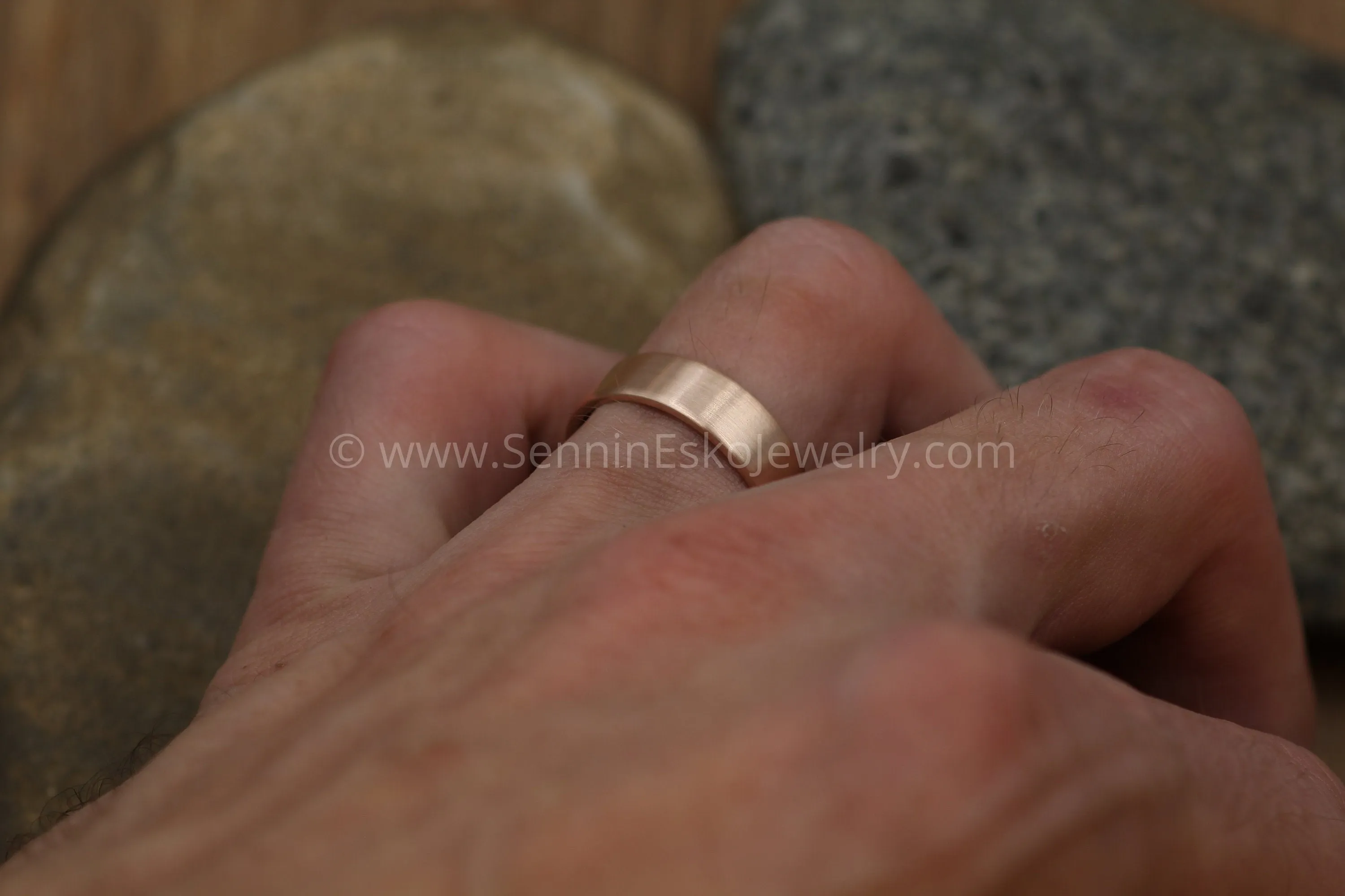 14kt Rose Gold 6x1.2mm Flat Band - Matte Finish