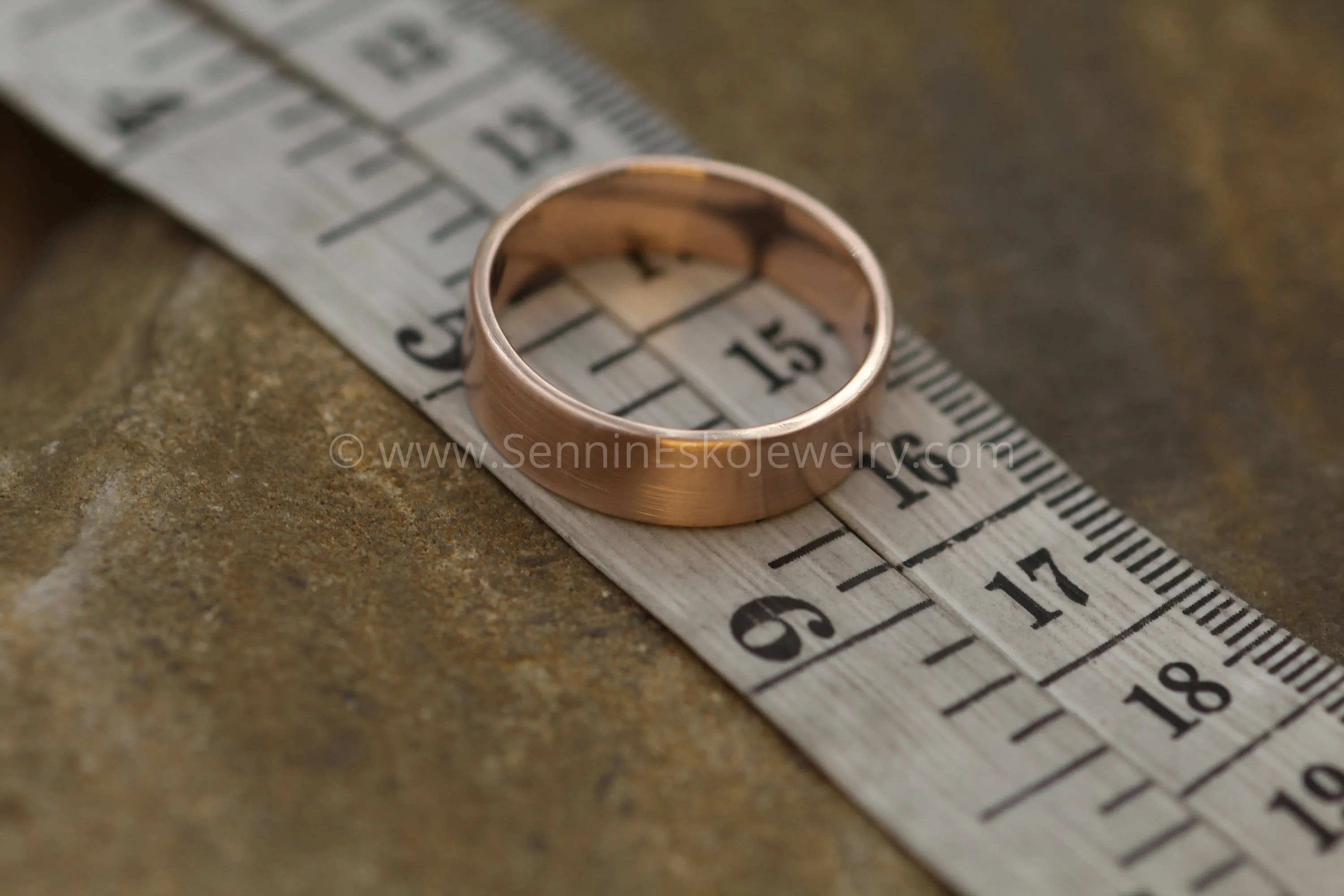 14kt Rose Gold 6x1.2mm Flat Band - Matte Finish
