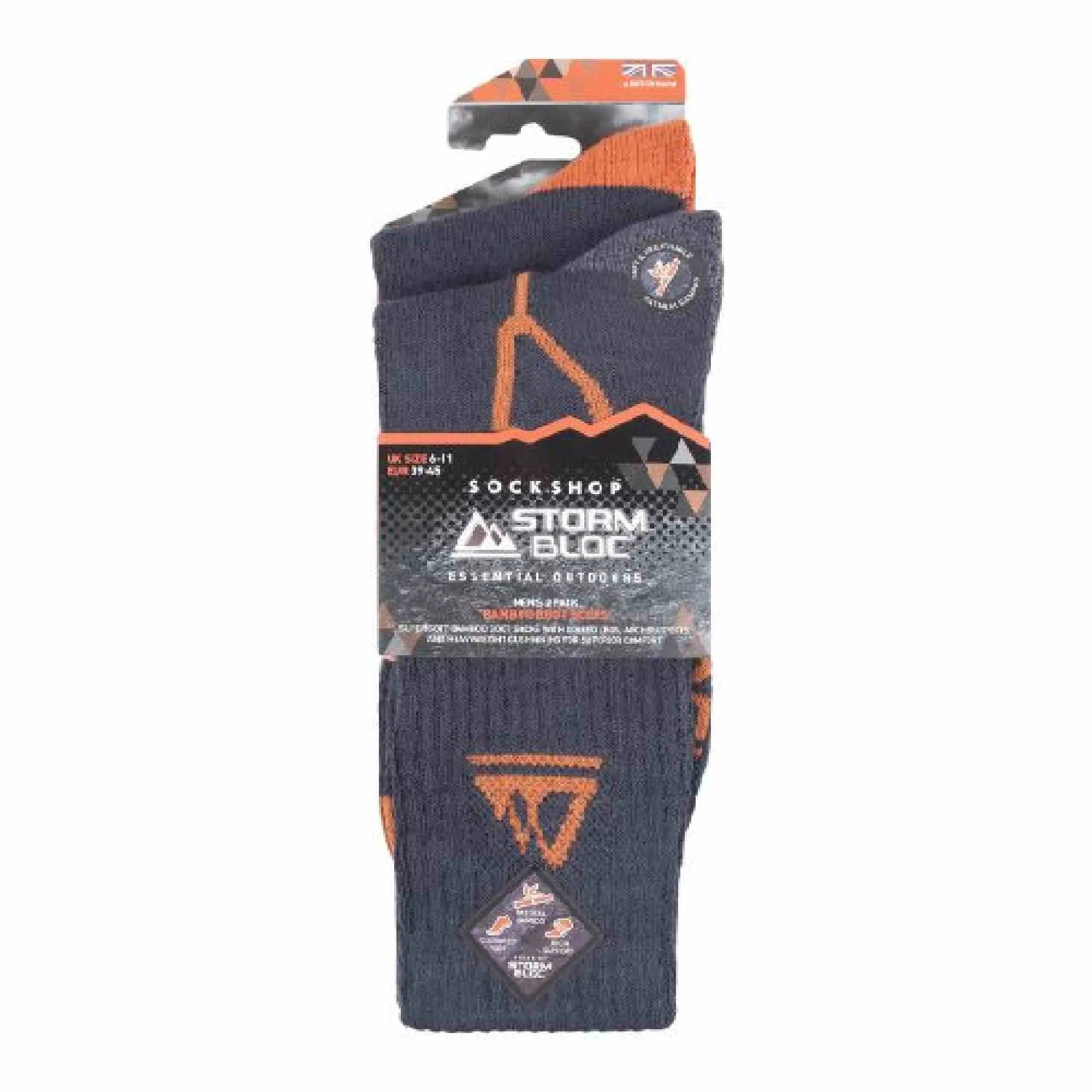 2 Pack Mens Super Soft Bamboo Trekking Hiking Socks for Boots