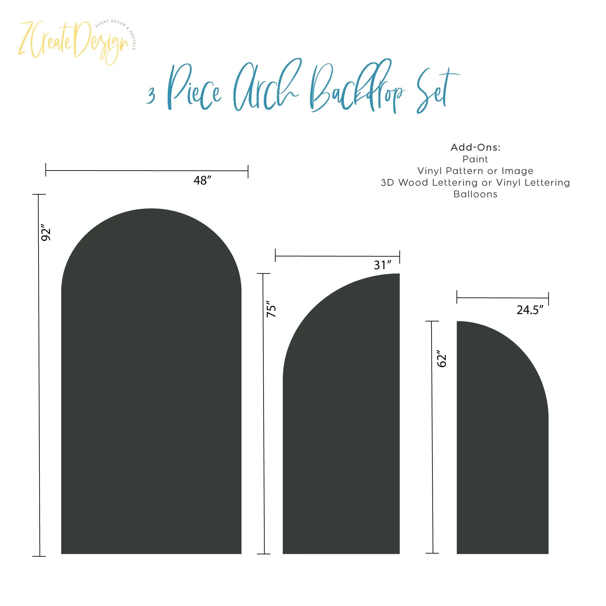 3 Piece Arch Backdrop