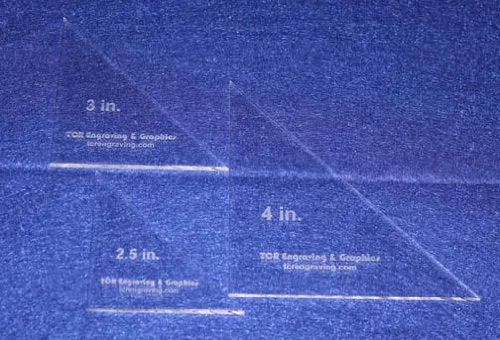 3 Piece Set 1/8" Triangle Sizes. You Get One of Each, 2 1/2", 3", 4" 1/8"