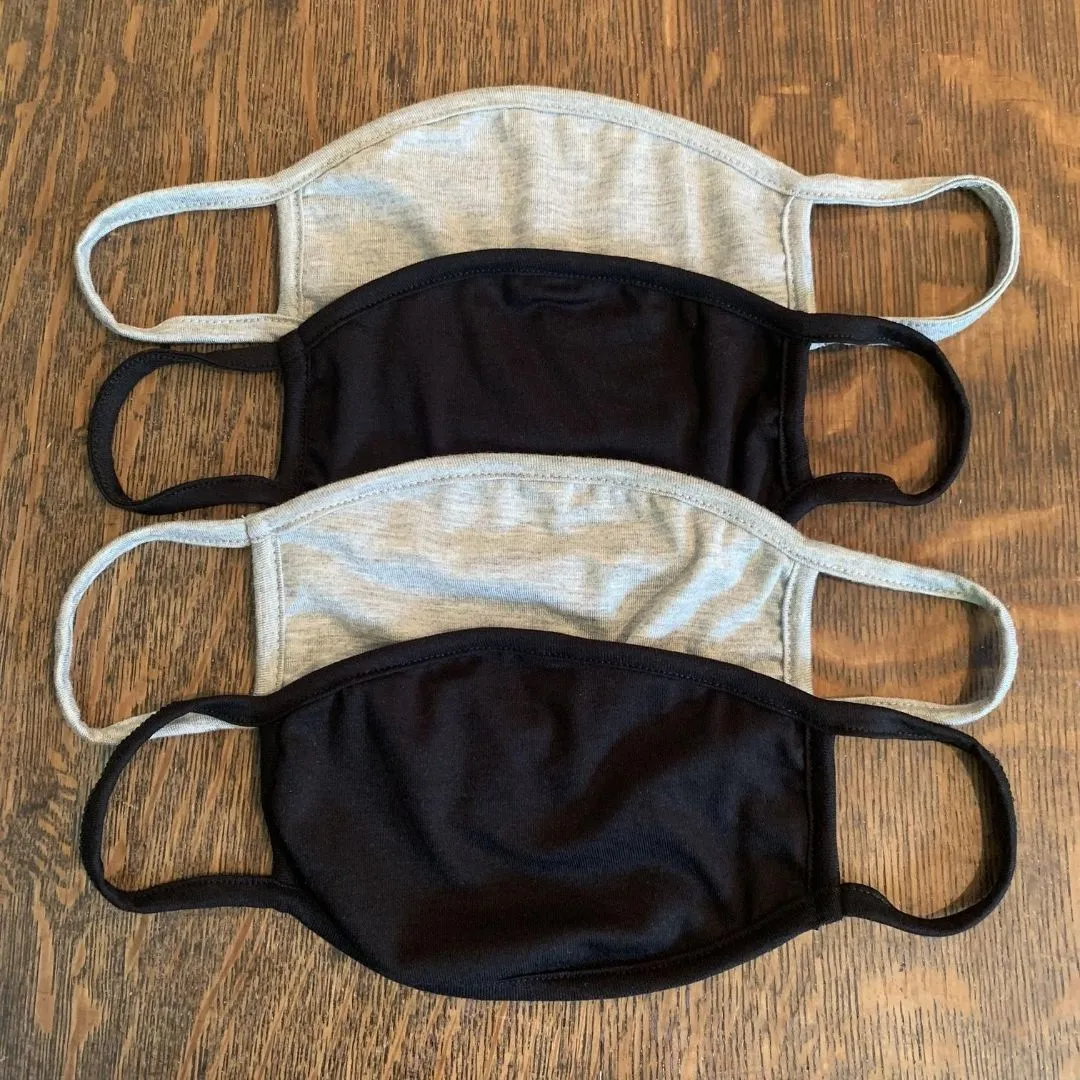 4-Pack Black & Grey Face Masks