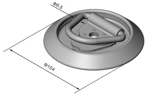 4 X Lashing D Ring, Round Plastic Base, Tie Down Point Anchor
