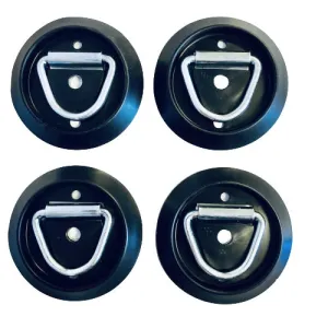 4 X Lashing D Ring, Round Plastic Base, Tie Down Point Anchor