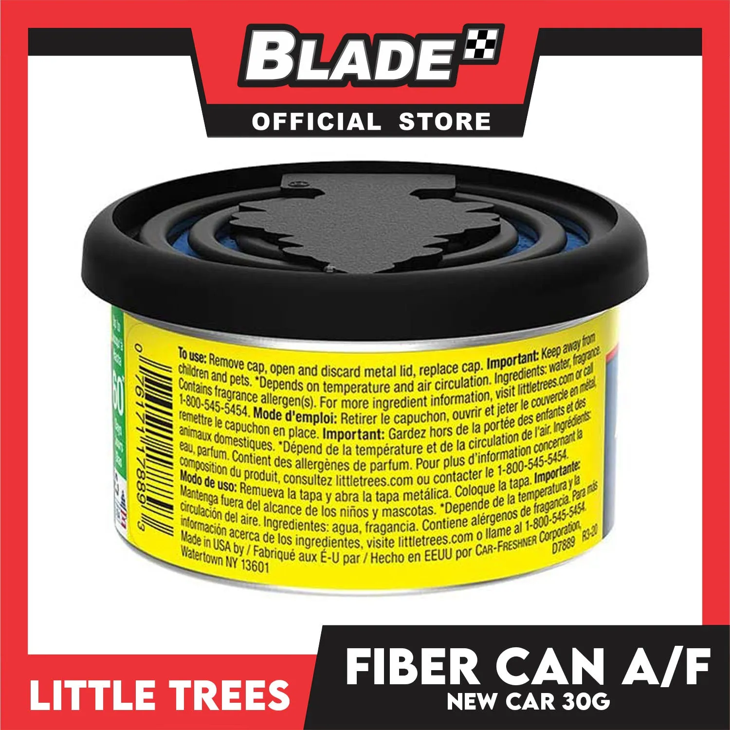 4pcs Little Trees Fiber Can Air Freshener 30g (New Car) Fiber Can Provides a Long-Lasting Scent for Auto or Home