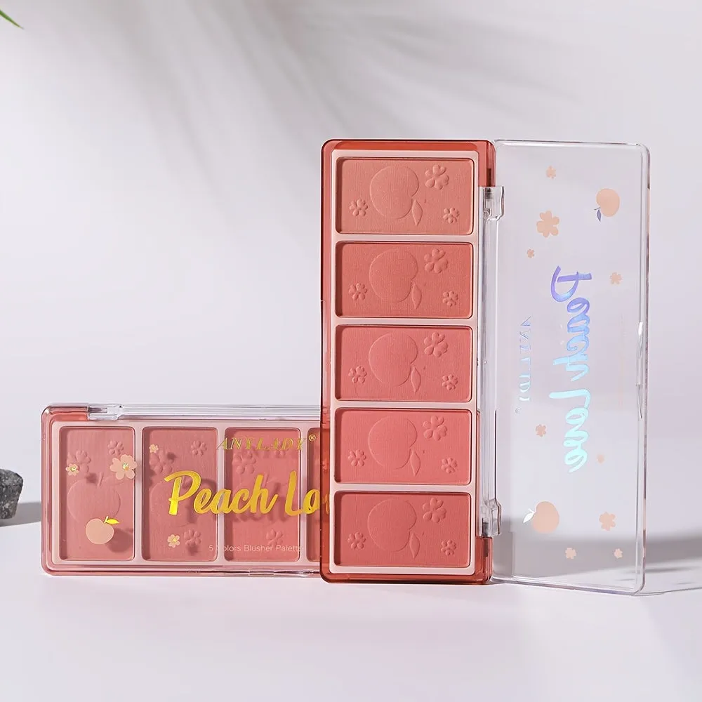 5-color Natural and Long-lasting Blush Palette