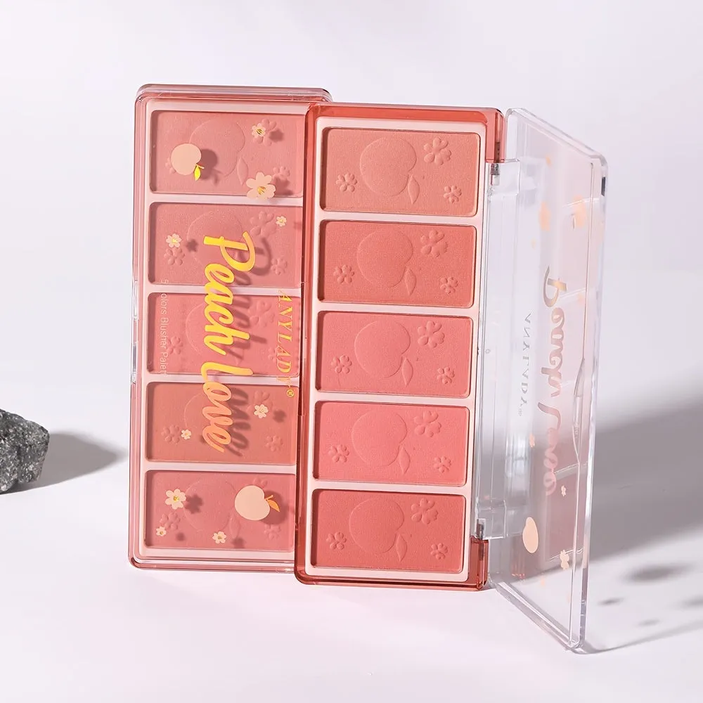 5-color Natural and Long-lasting Blush Palette