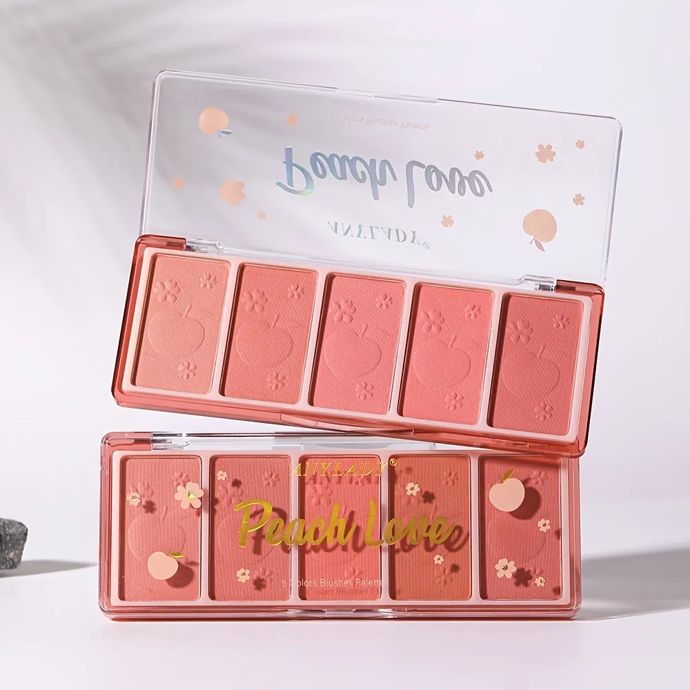 5-color Natural and Long-lasting Blush Palette