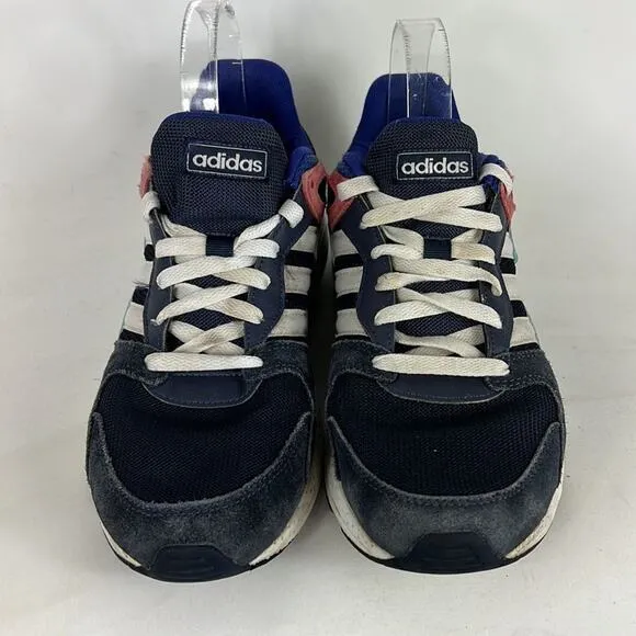 Adidas chaos cloudfoam sneakers mens 7.5 blue faded red white suede retro style