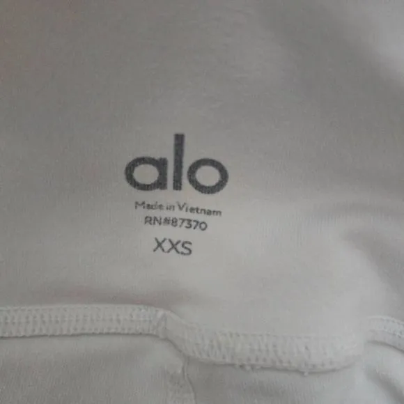 Alo yoga lace up biker shorts white