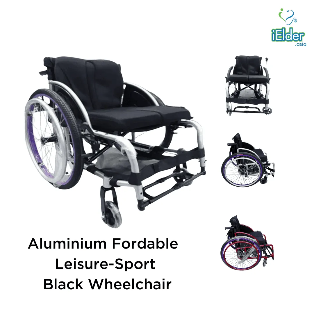 Aluminium Foldable Leisure-Sport Wheelchair Black | Fair