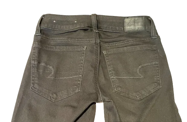 American Eagle Black Super Stretch Super Low Jeggings