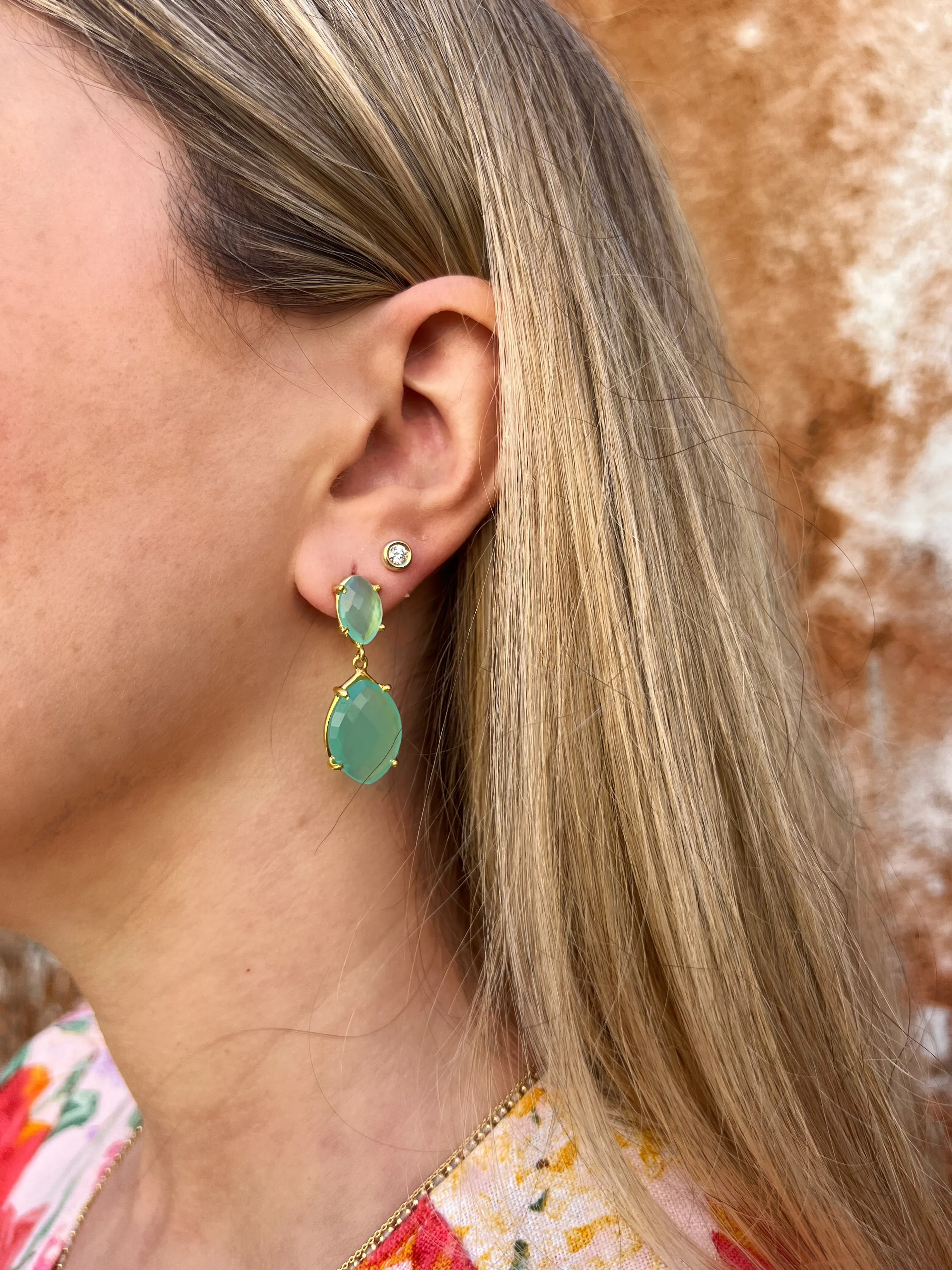 Aqua Crystal Earrings