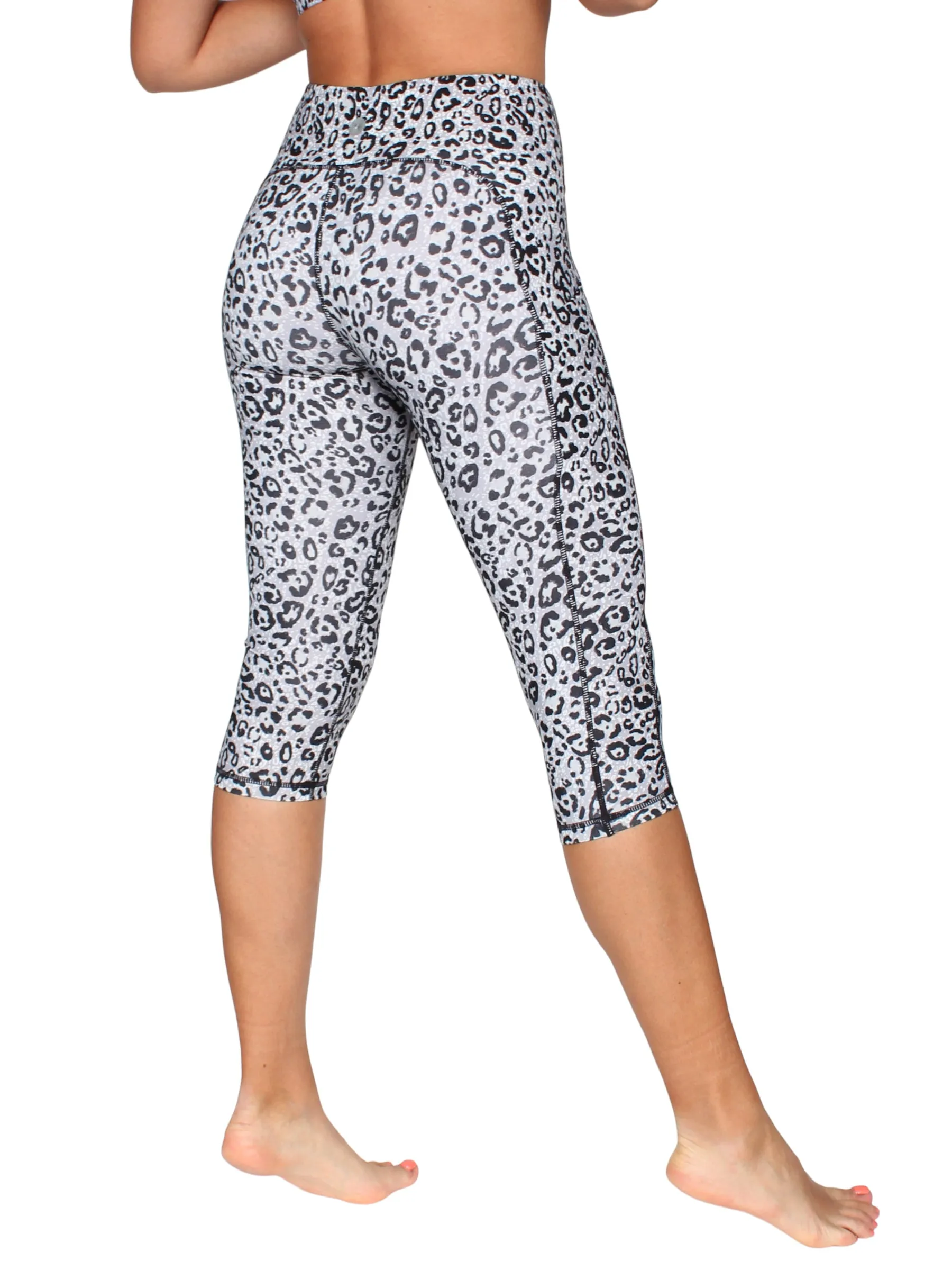 Awaken 3/4 leopard pocket tights - grey