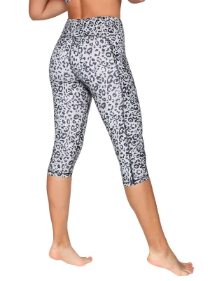 Awaken 3/4 leopard pocket tights - grey