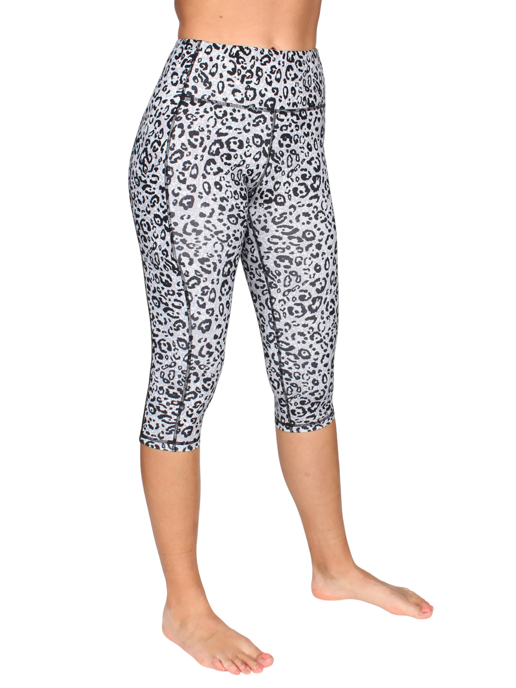Awaken 3/4 leopard pocket tights - grey