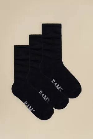 Bamboo Socks Heavyweight Classics (3 Pairs) in Black by BAM