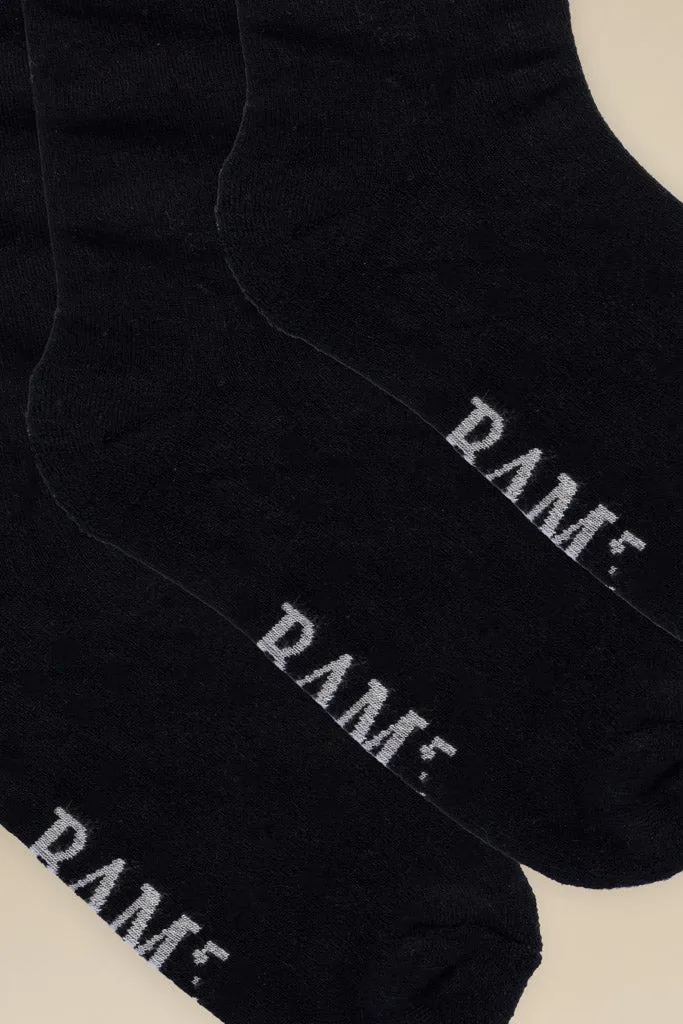 Bamboo Socks Heavyweight Classics (3 Pairs) in Black by BAM