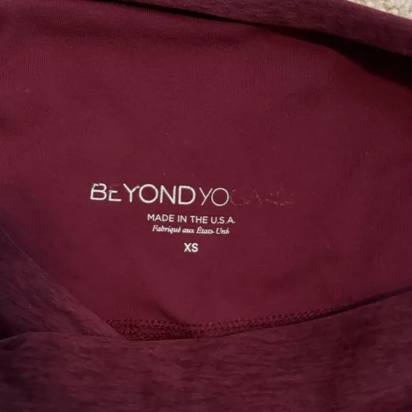 Beyond Yoga Spacedye High Waisted 7&quot; Biker Short Heather Burgundy Size XS