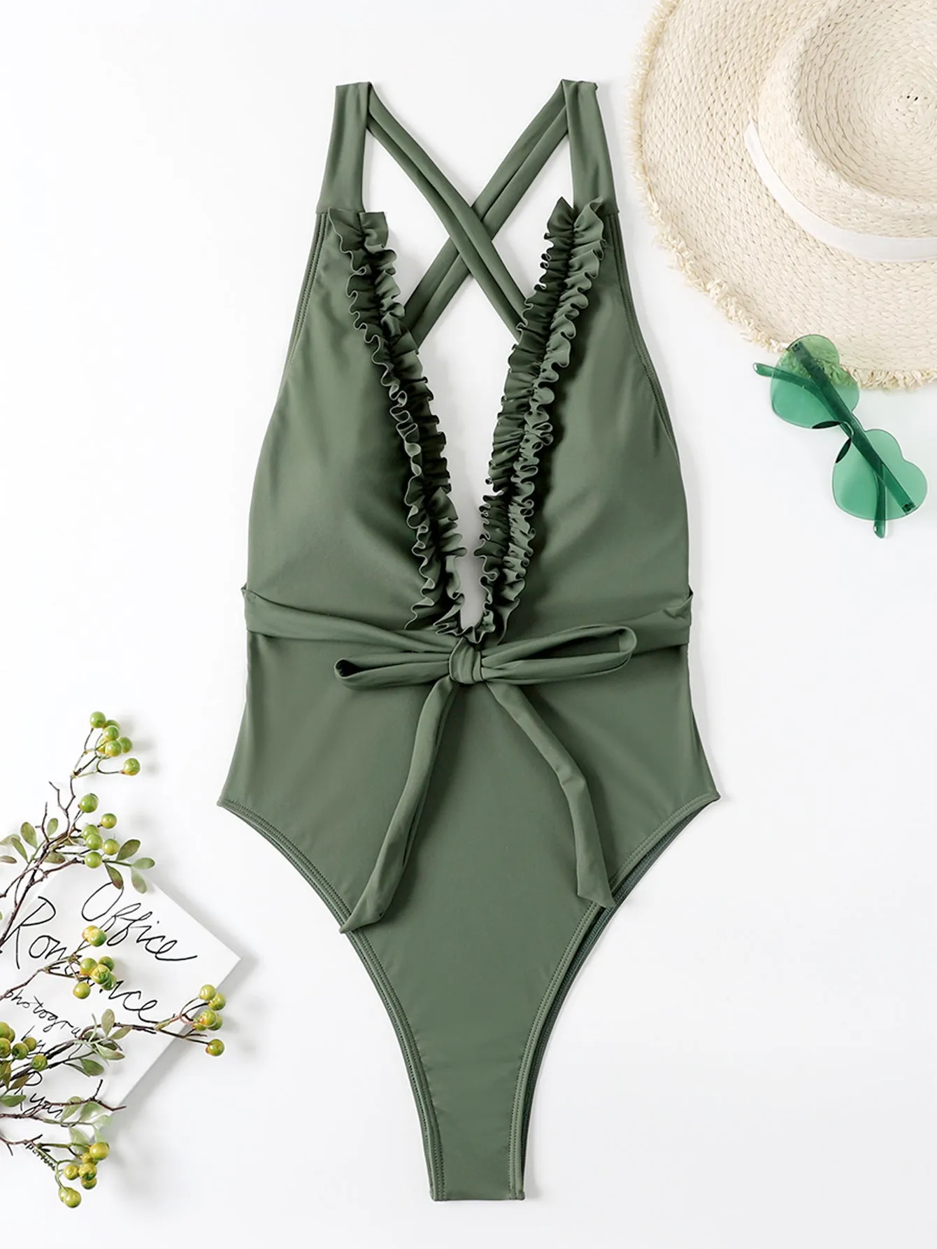 Bikini European trendy And American Fungus One Piece Swimsuit