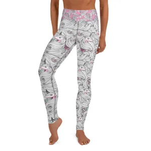 Black and White Unicorns with Pink - Yoga Leggings