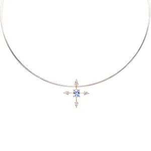 Blue sapphire and diamonds pendant