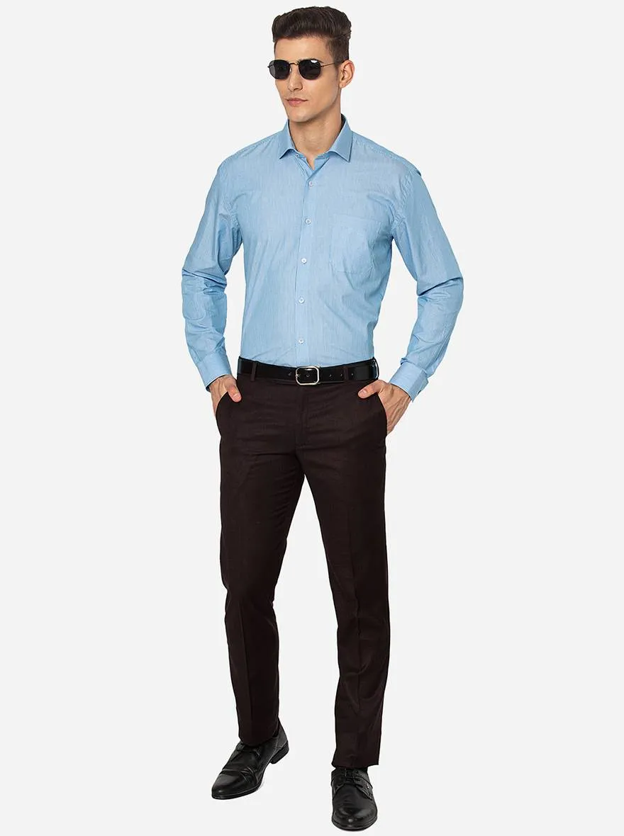 Blue Striped Regular Fit Formal Shirt | JadeBlue