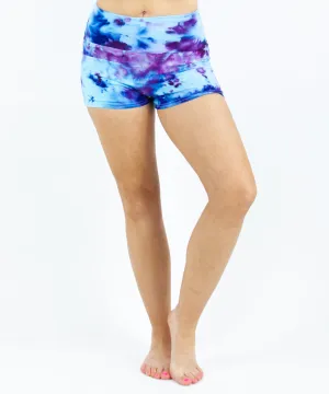 Blueberry Ice Dye Yoga Shorts