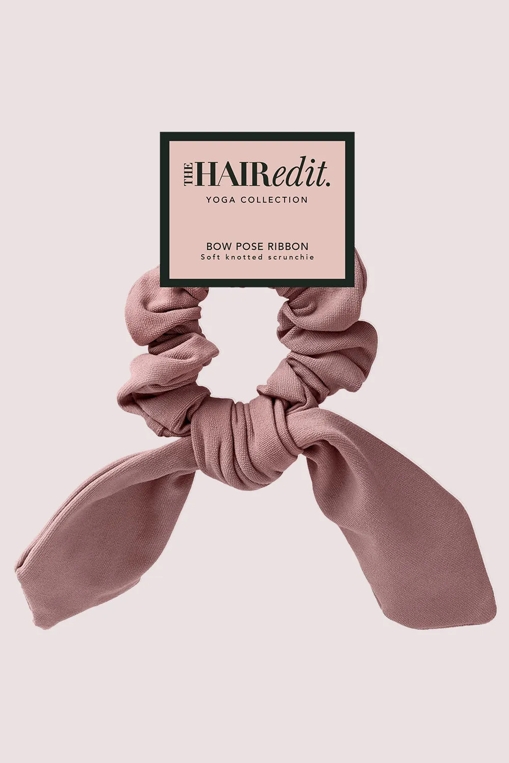 Bow Pose Ribbon Knotted Scrunchie - Mauve