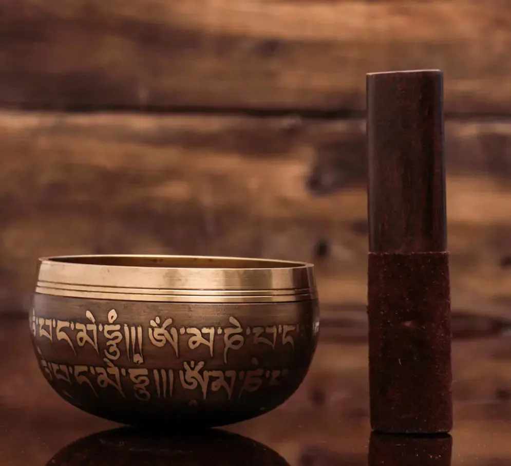 Buddha Singing Bowl Mallet & Pillow Set