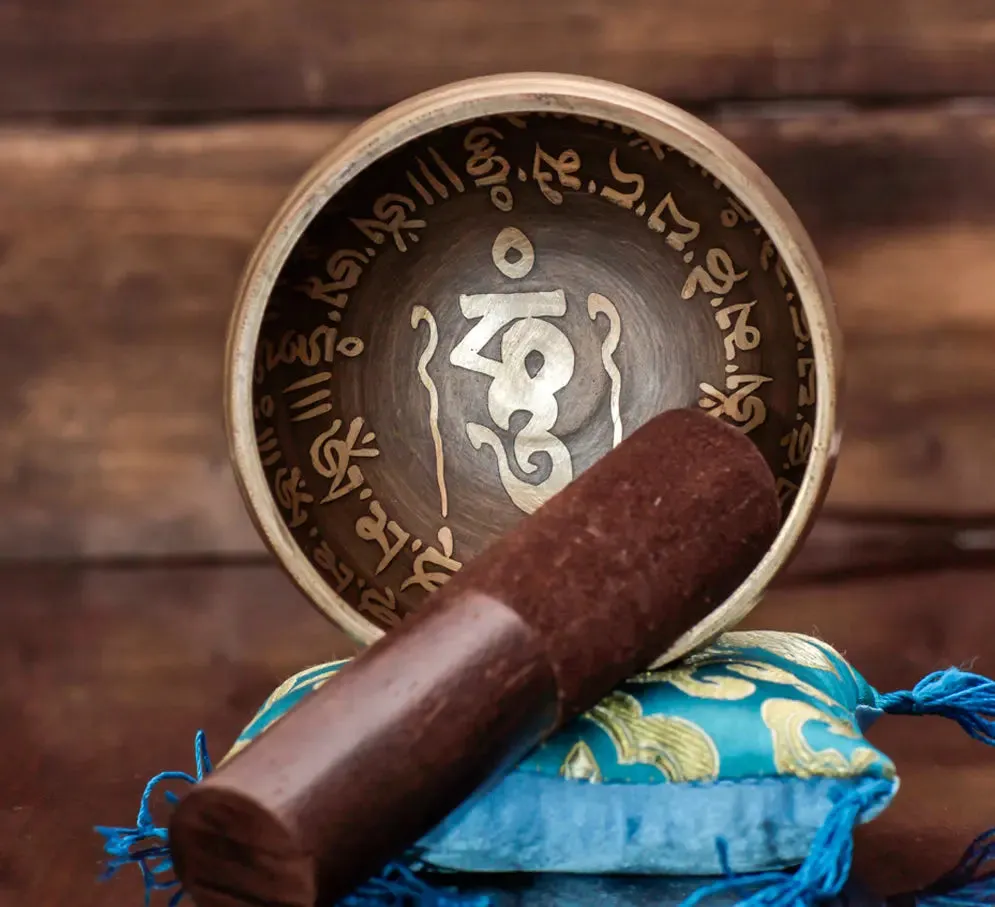 Buddha Singing Bowl Mallet & Pillow Set