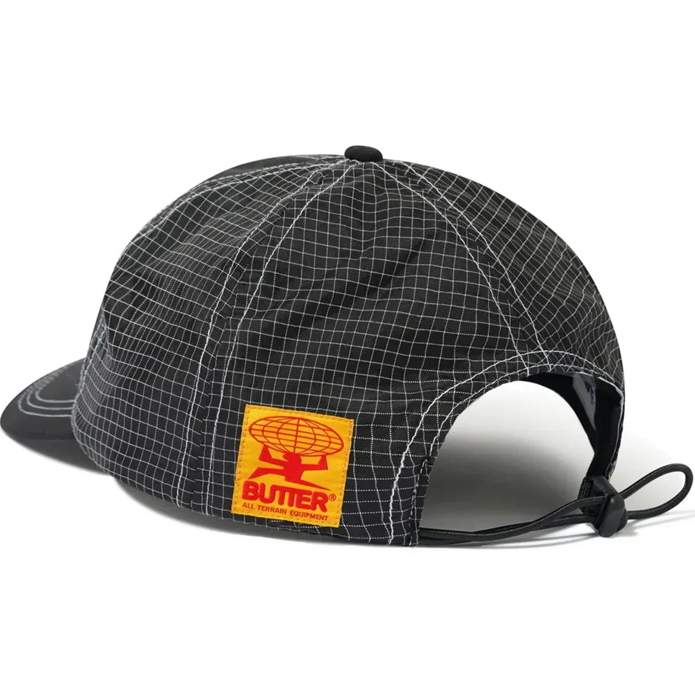 Butter Goods Nylon Ripstop 6 Panel Cap Black