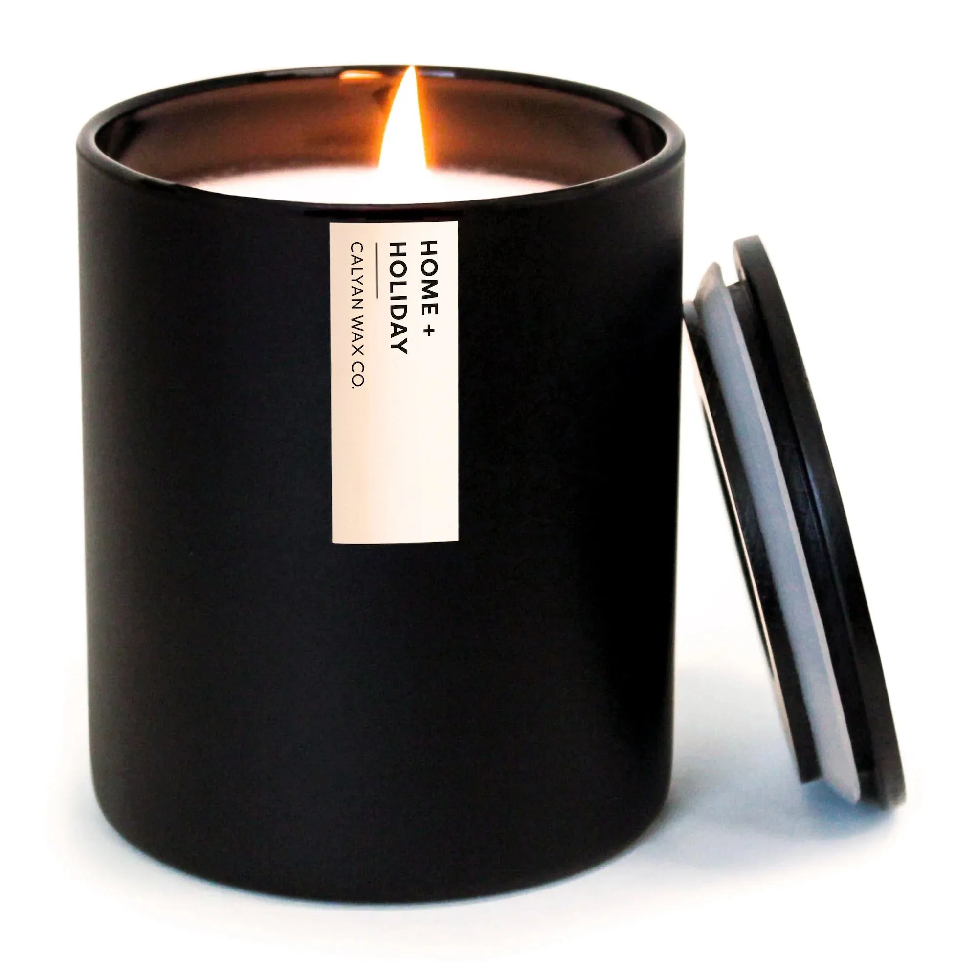 Calyan Matte Black Glass Tumbler Candle