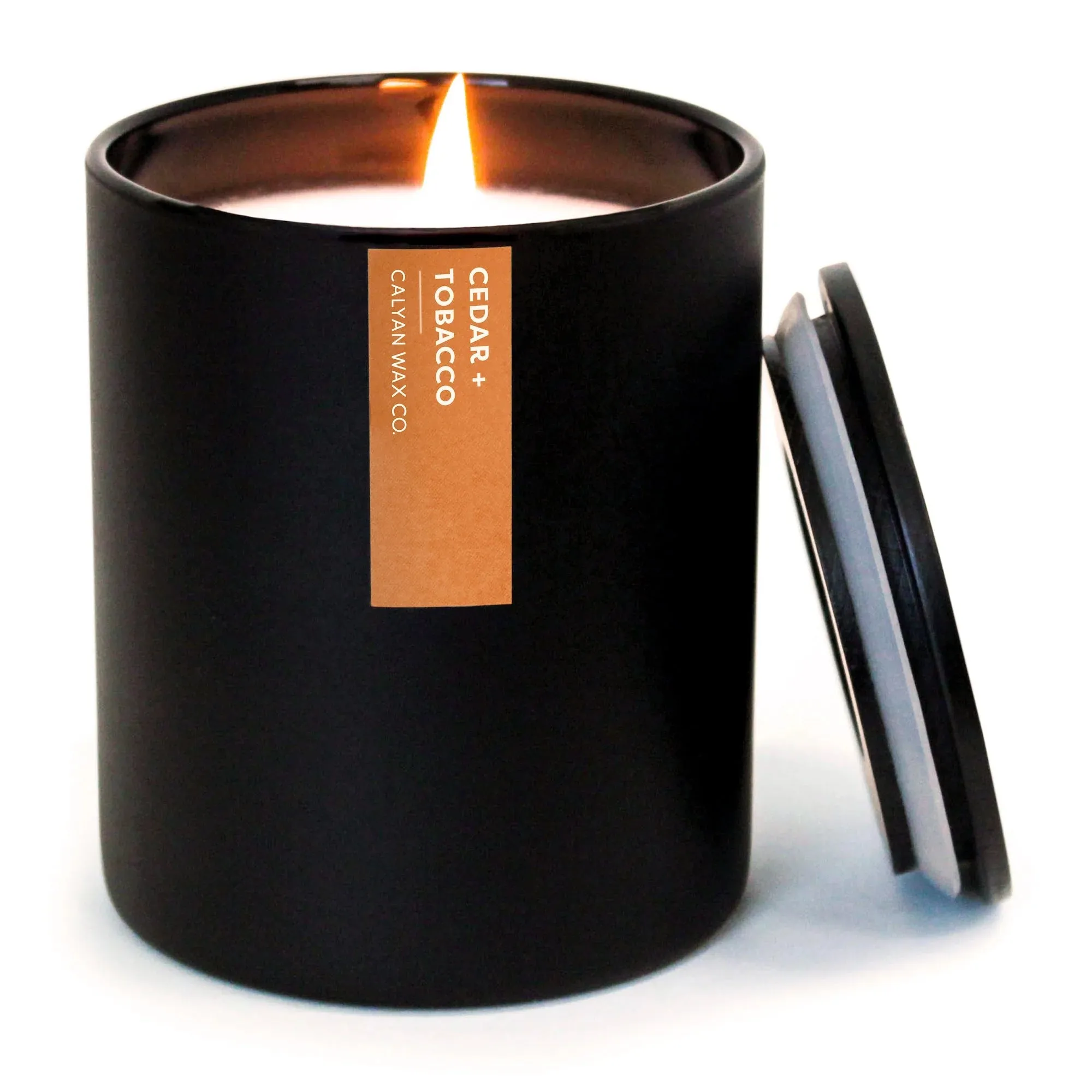Calyan Matte Black Glass Tumbler Candle