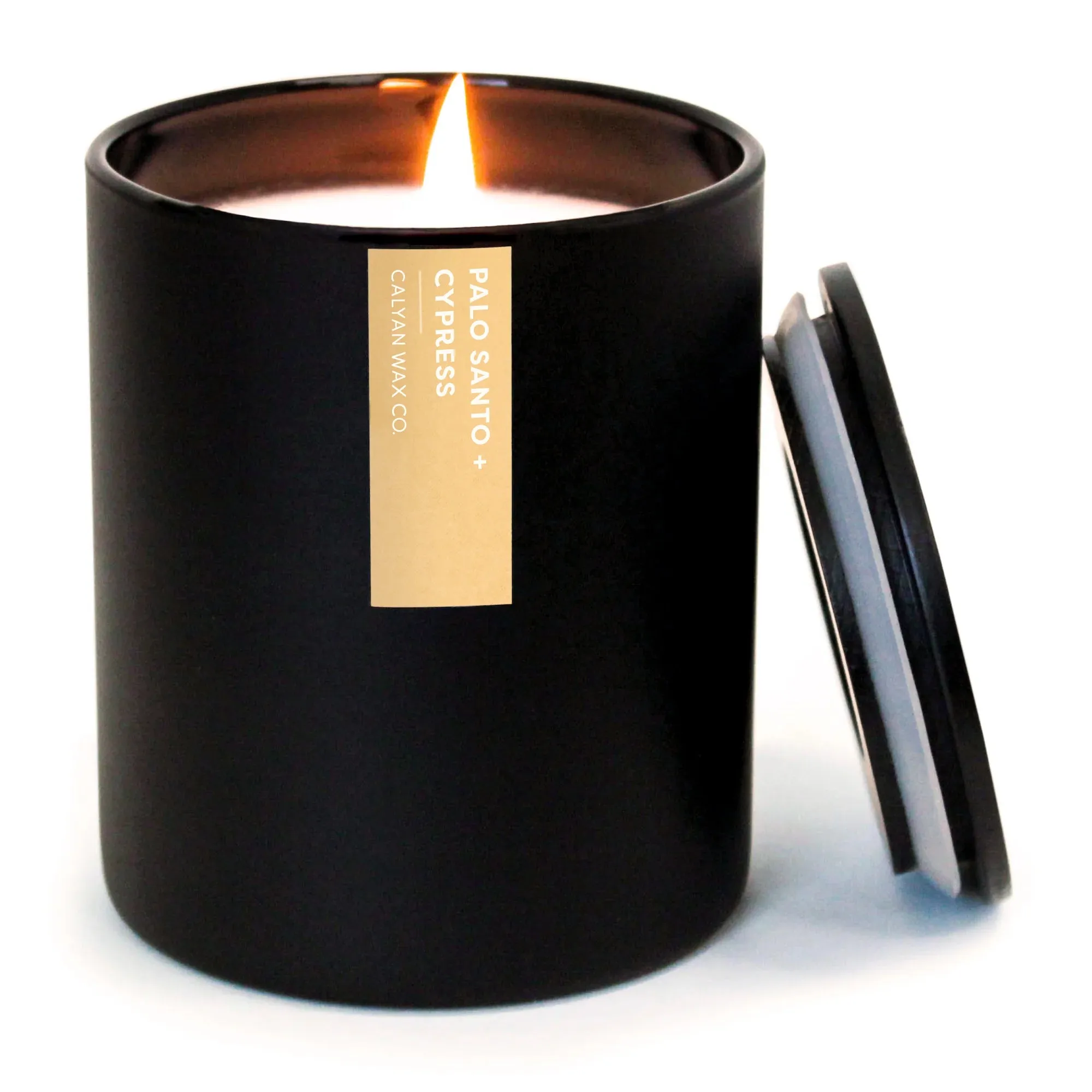Calyan Matte Black Glass Tumbler Candle