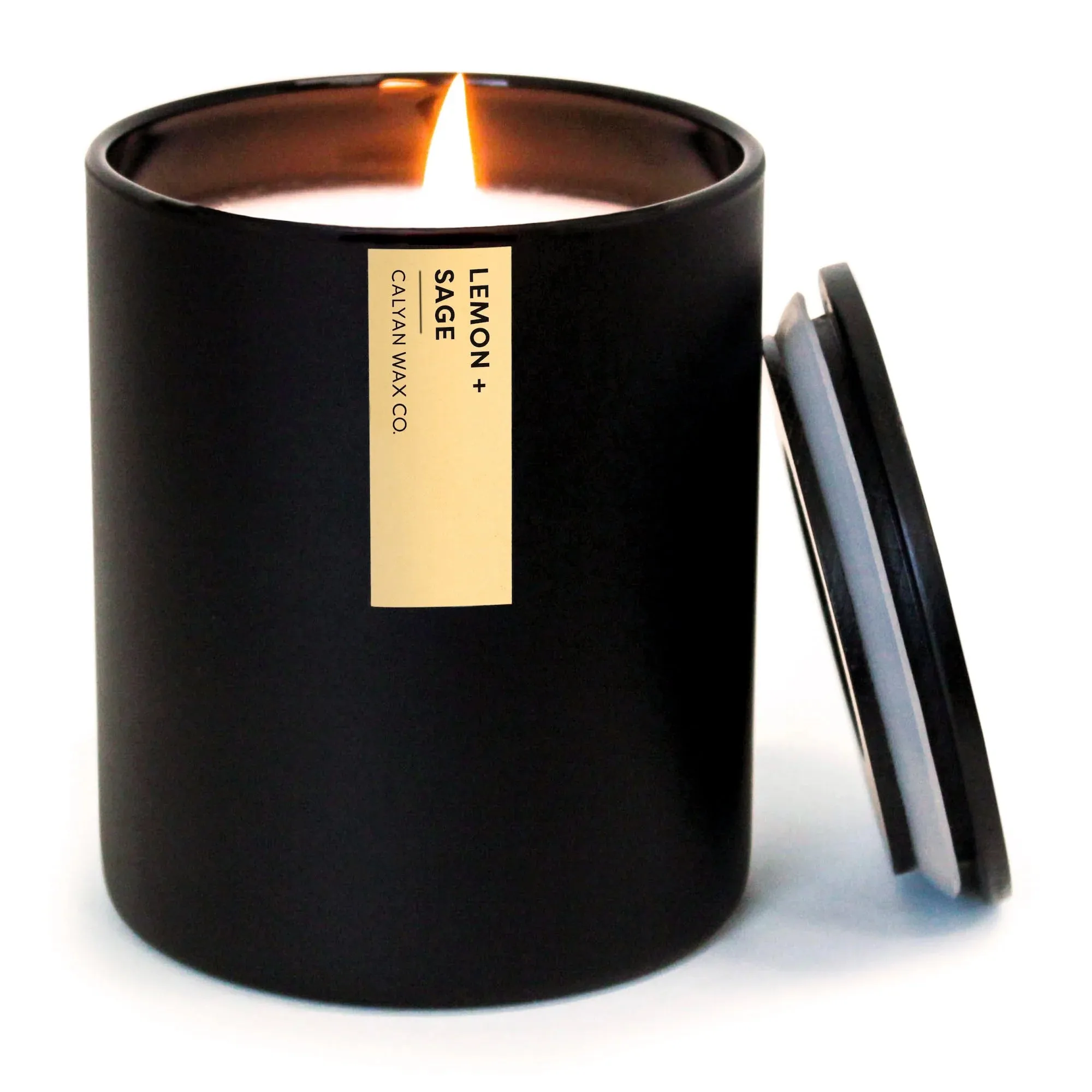 Calyan Matte Black Glass Tumbler Candle