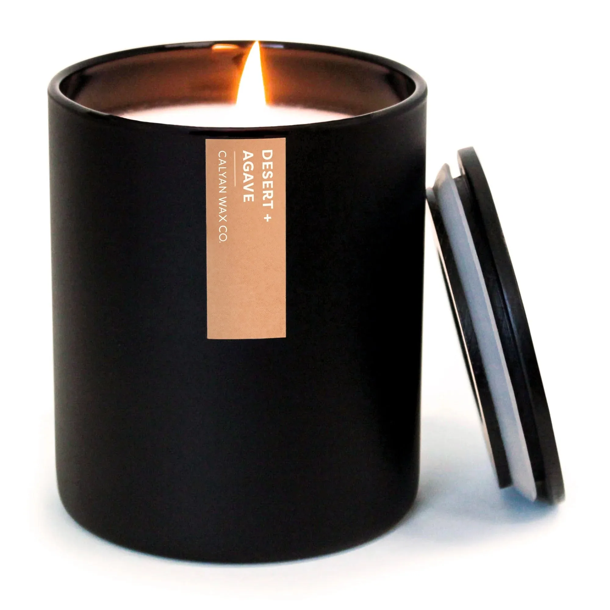 Calyan Matte Black Glass Tumbler Candle