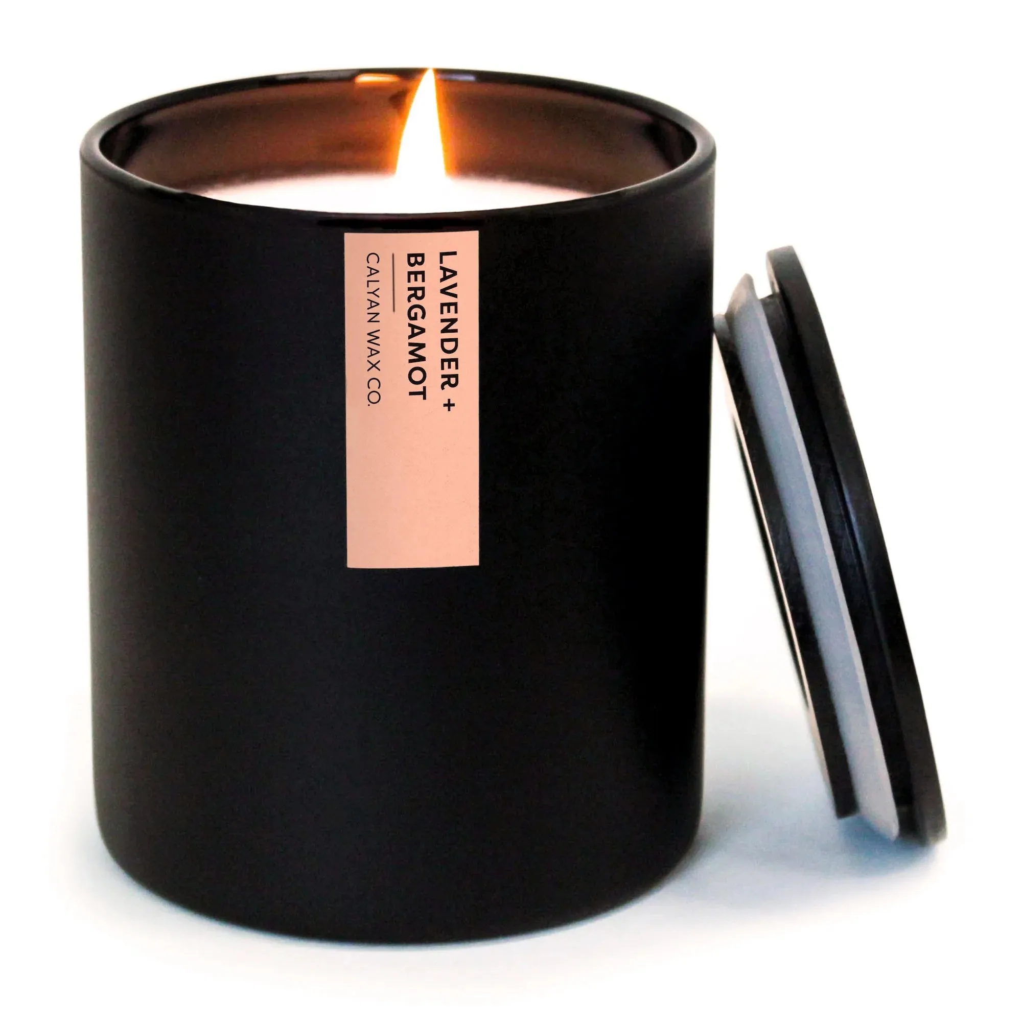 Calyan Matte Black Glass Tumbler Candle