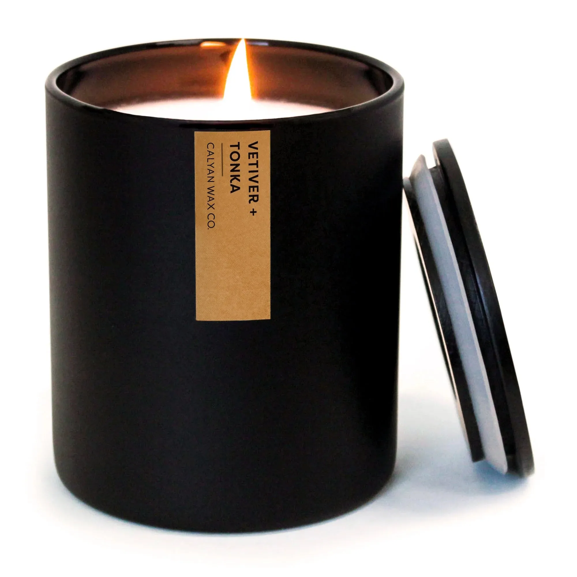 Calyan Matte Black Glass Tumbler Candle