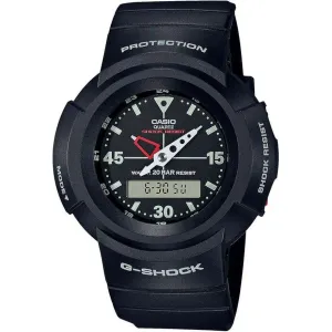 CASIO G-SHOCK ANALOG DIGITAL ROUND DIAL BLACK MEN WATCH AW-500E-1EJF