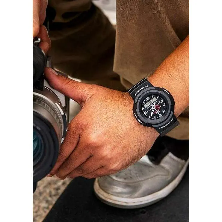 CASIO G-SHOCK ANALOG DIGITAL ROUND DIAL BLACK MEN WATCH AW-500E-1EJF