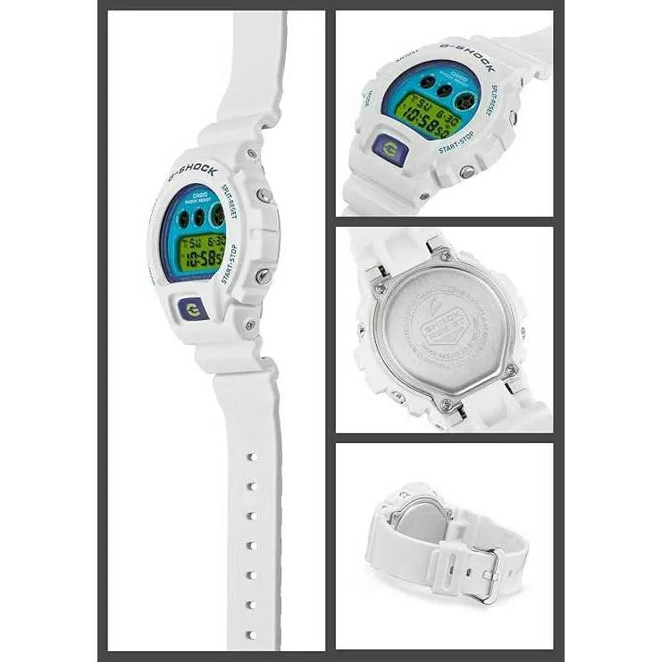 CASIO G-SHOCK CRAZY COLORS 2024 DIGITAL DIAL WHITE & BLUE MEN WATCH DW-6900RCS-7JF