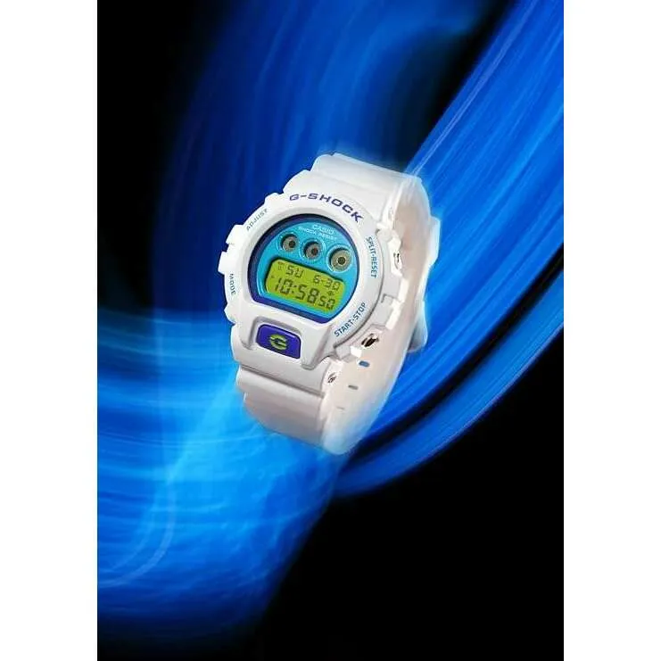 CASIO G-SHOCK CRAZY COLORS 2024 DIGITAL DIAL WHITE & BLUE MEN WATCH DW-6900RCS-7JF