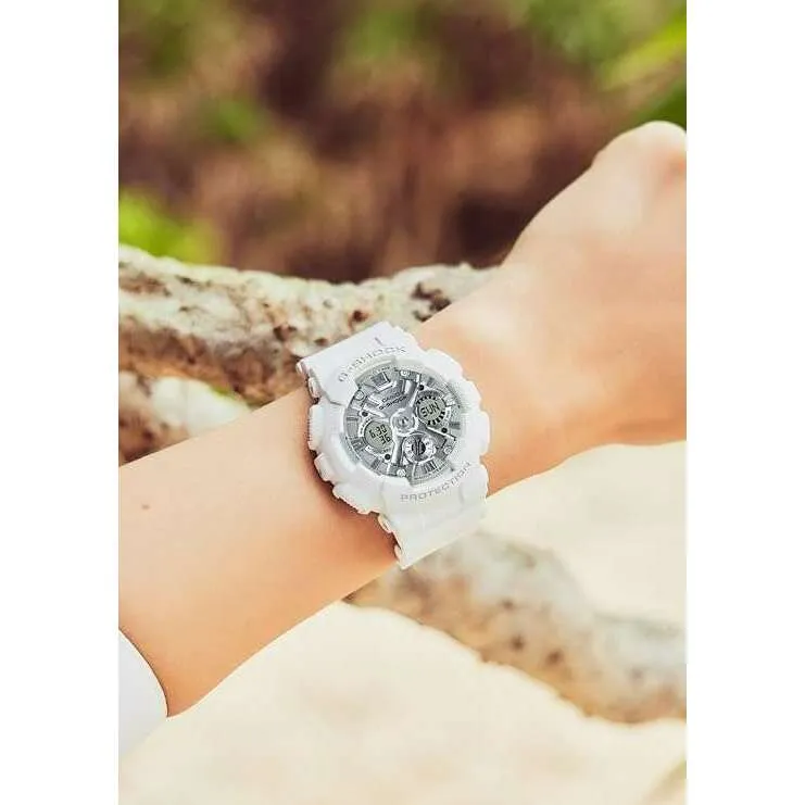 CASIO G-SHOCK DAY-DATE WHITE ANALOG DIGITAL LADIES WATCH GMA-S120VA-7AJF